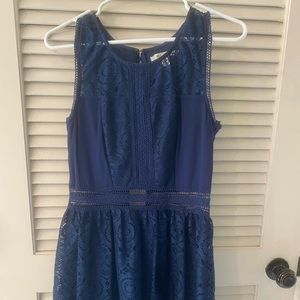 Boutique navy lace dress, size small